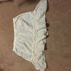 White ruffled swim coverup skirt